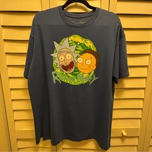 Rick and Morty Adult Swim Men’s XL Blue Portal Cartoon Network Ripple Junction